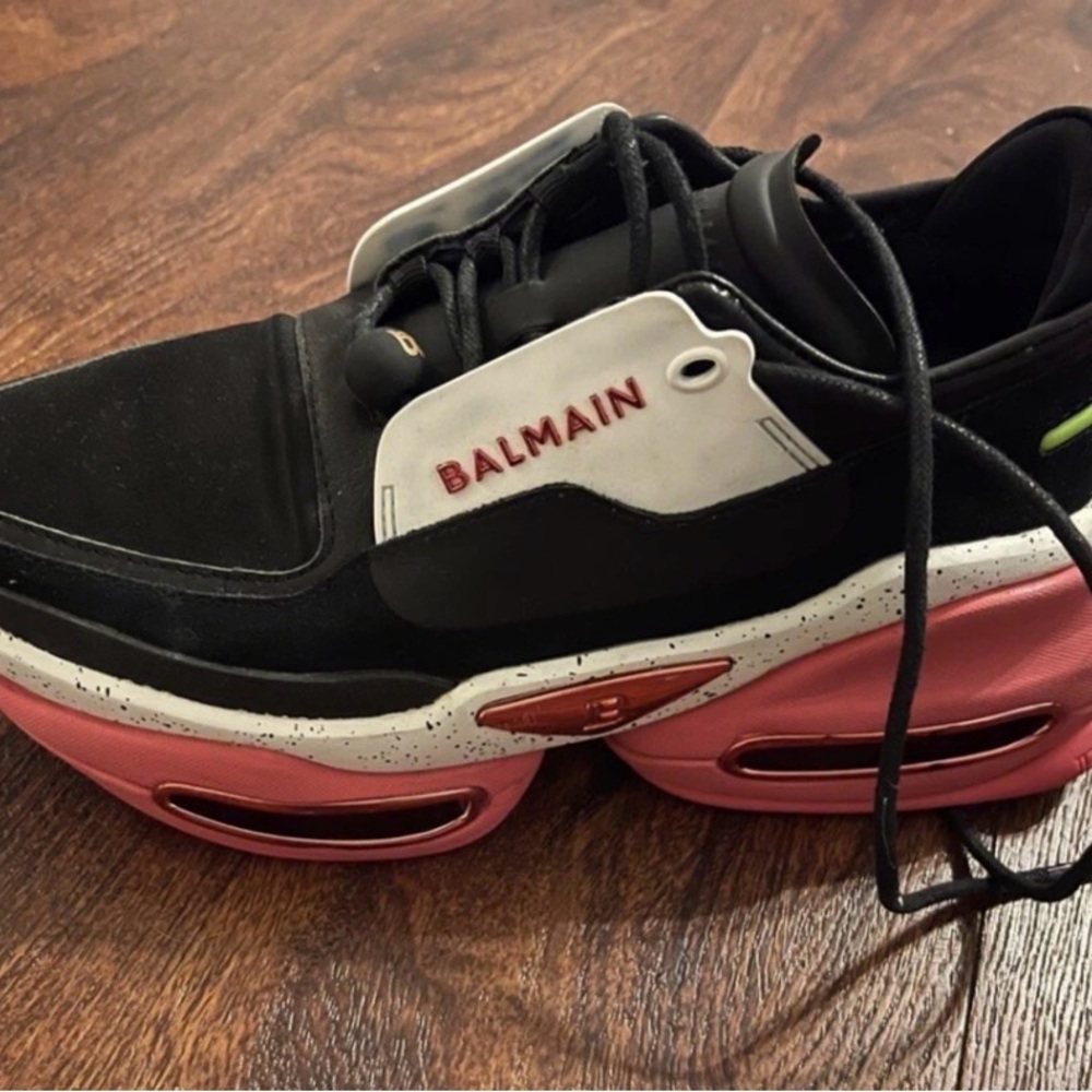 Balmain Black and Pink Athletic Shoes